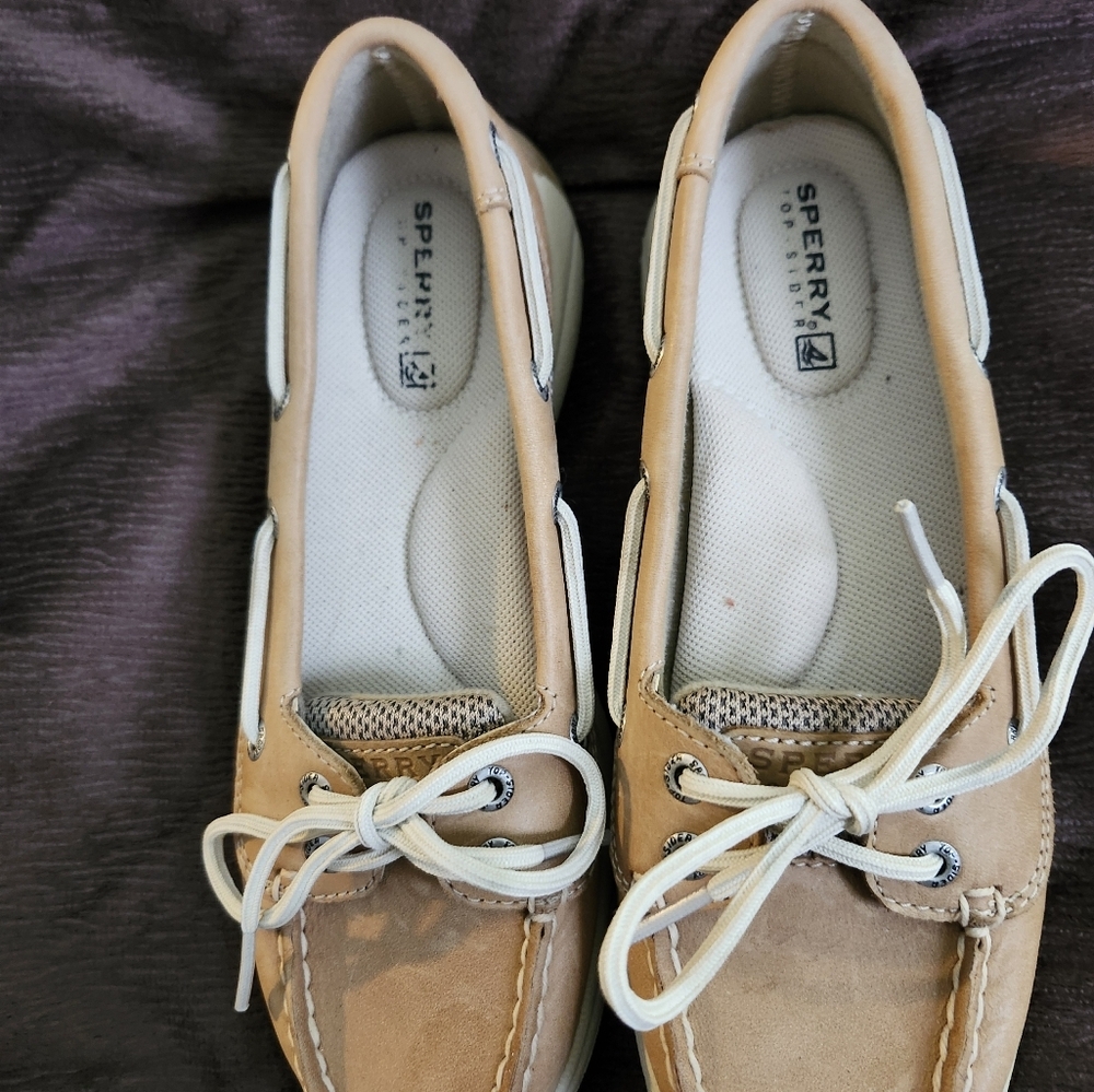 •SPERRY• Ladies Tan Boat Shoes Size 5M ~ LIKE NEW